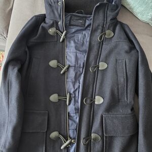 Tommy Hilfiger Black Toggle Military Coat